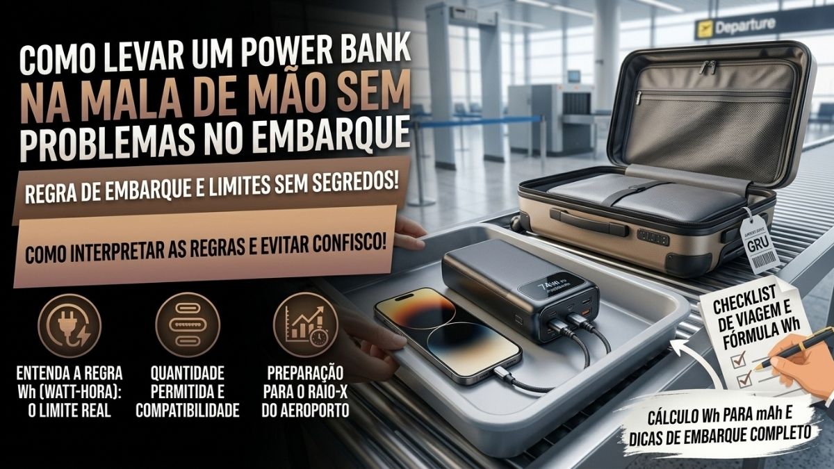 Como Levar Power Bank na Bagagem de Mão Sem Problemas no Embarque