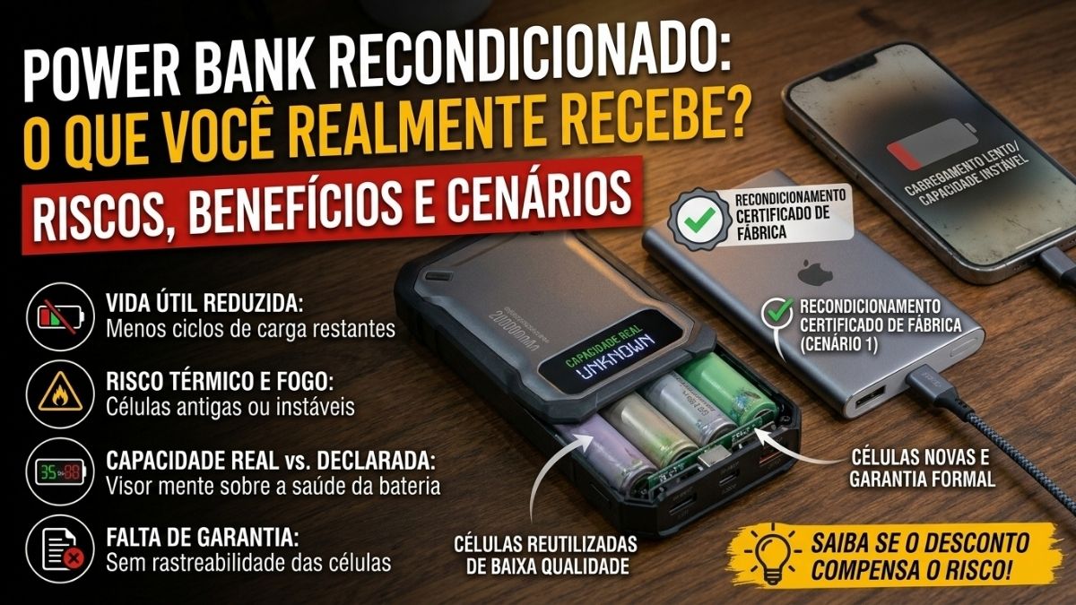 O Que Você Recebe ao Comprar um Power Bank Recondicionado