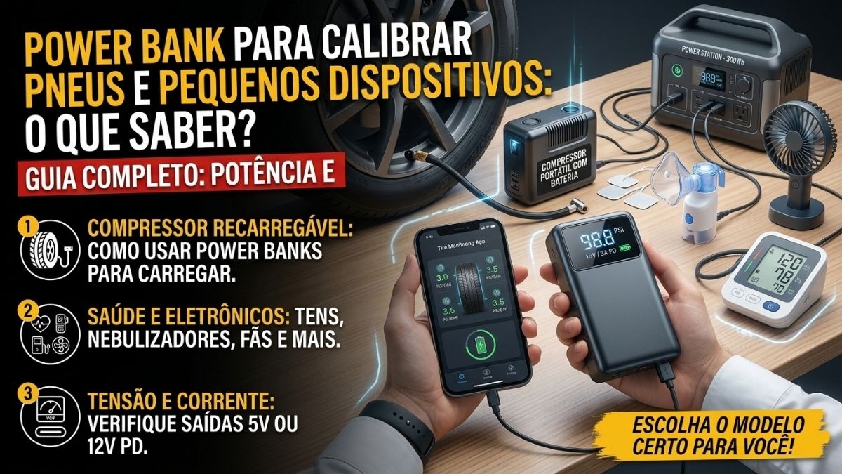 Power Bank Para Calibrar Pneu e Pequenos Aparelhos O Que Saber