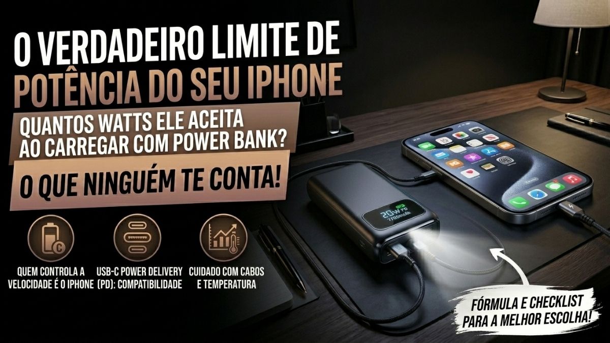 Quantos Watts o iPhone Realmente Aceita ao Carregar com Power Bank