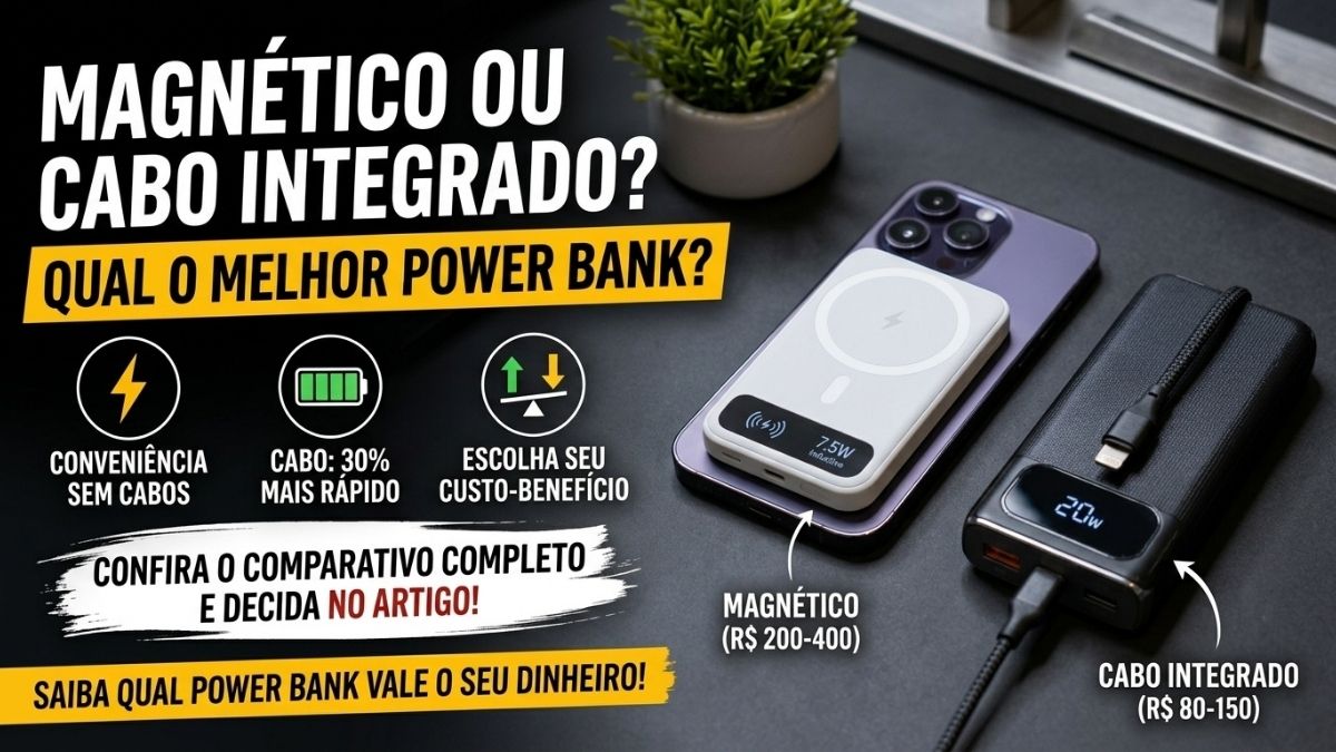 Vale Mais a Pena Power Bank Magnético ou Cabo