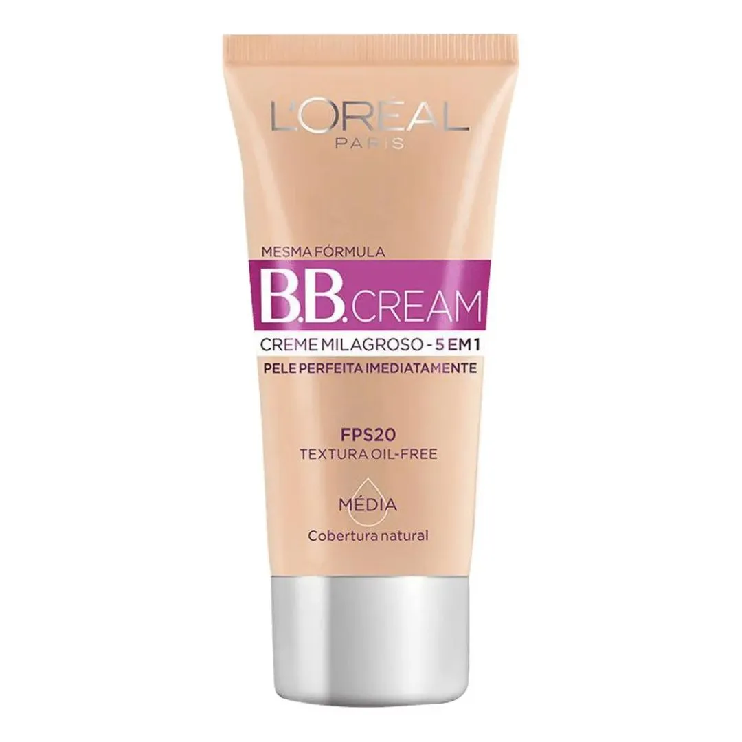 Bb Cream L'oréal Paris Creme Milagroso 5 Em 1 Fps 20 Médio Cor 4.0 30ml
