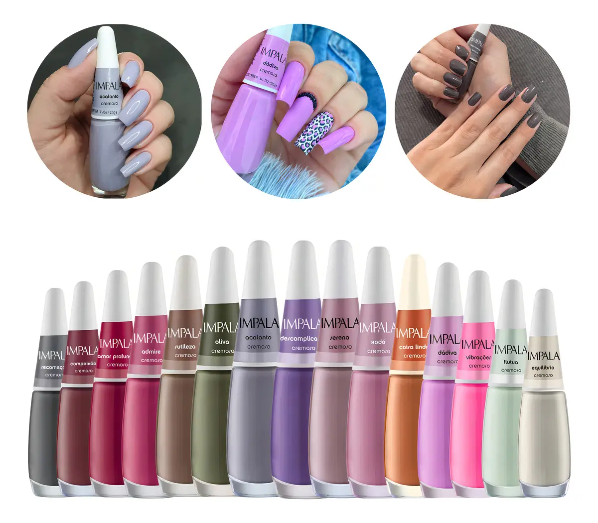 Kit 15 Esmaltes Sortidos Impala Coleção Cores Da Sua Moda