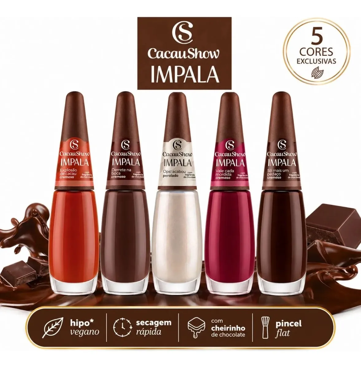 Kit Esmaltes Impala Cacau Show Coleção Nova Limitada