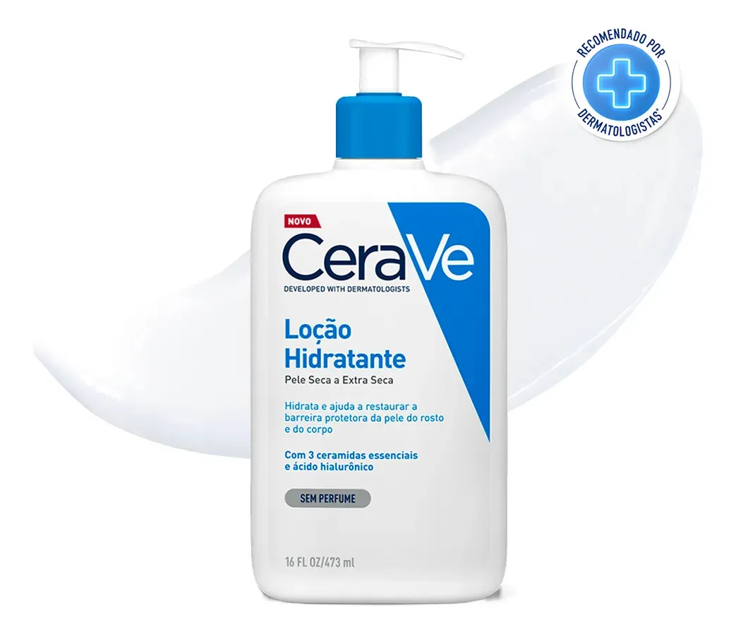 Loção Hidratante Corporal Sem Perfume, com Ceramidas Essenciais e Ácido Hialurônico, Textura Fluida CeraVe 473ml