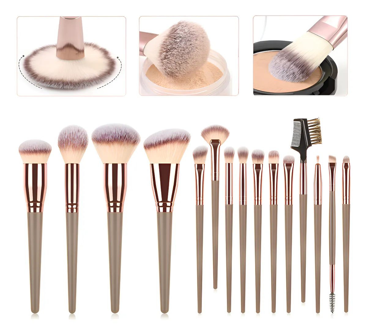 Pincel Maquiagem Profissionais Multifuncional Macio 15pcs